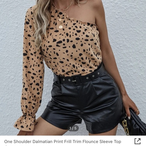 Shein one shoulder animal print blouse - Picture 4 of 4